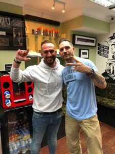 happy customer showing victory